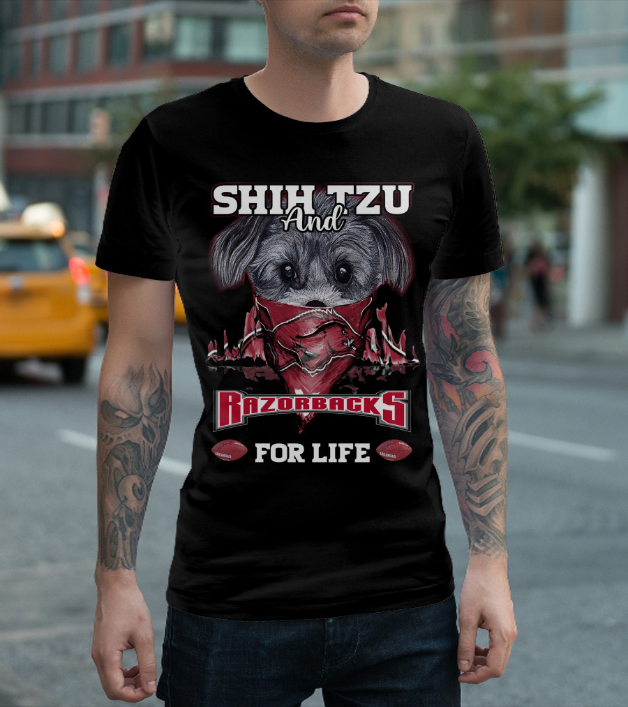 Shih Tzu and Razorbacks For Life T-Shirt