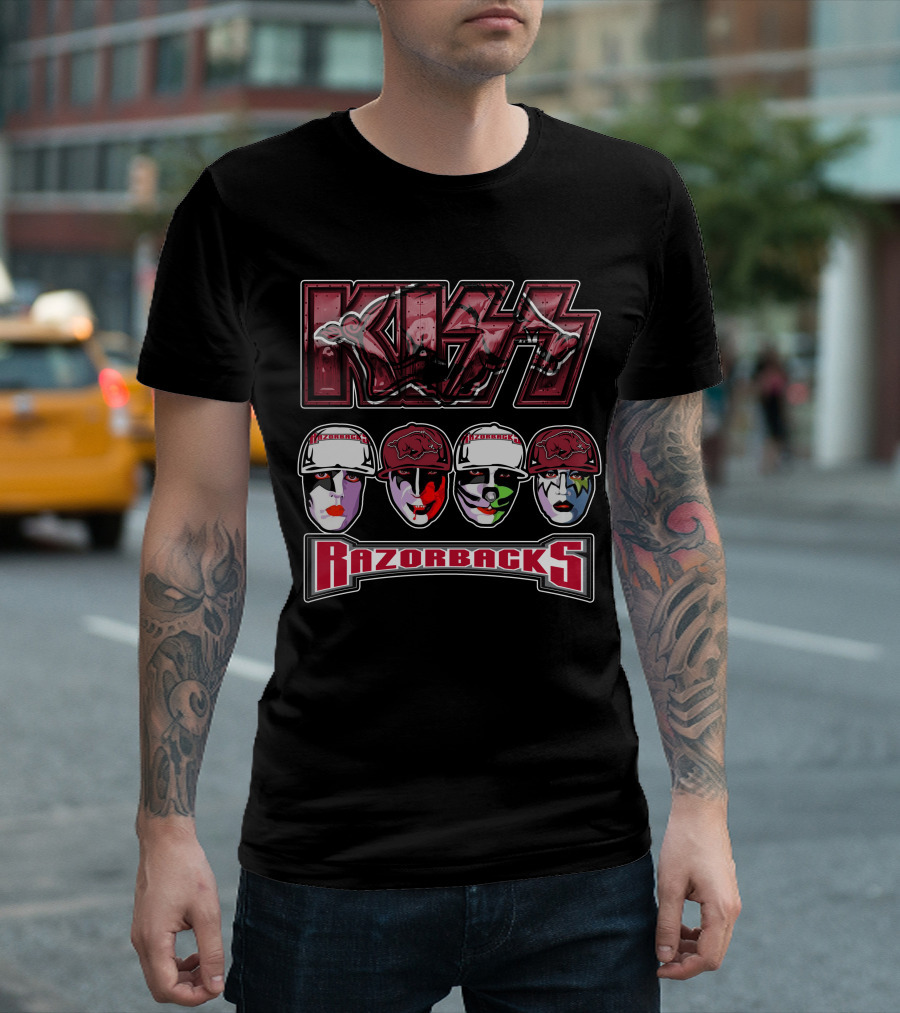 Kiss Arkansas Razorbacks Face Paint T-Shirt