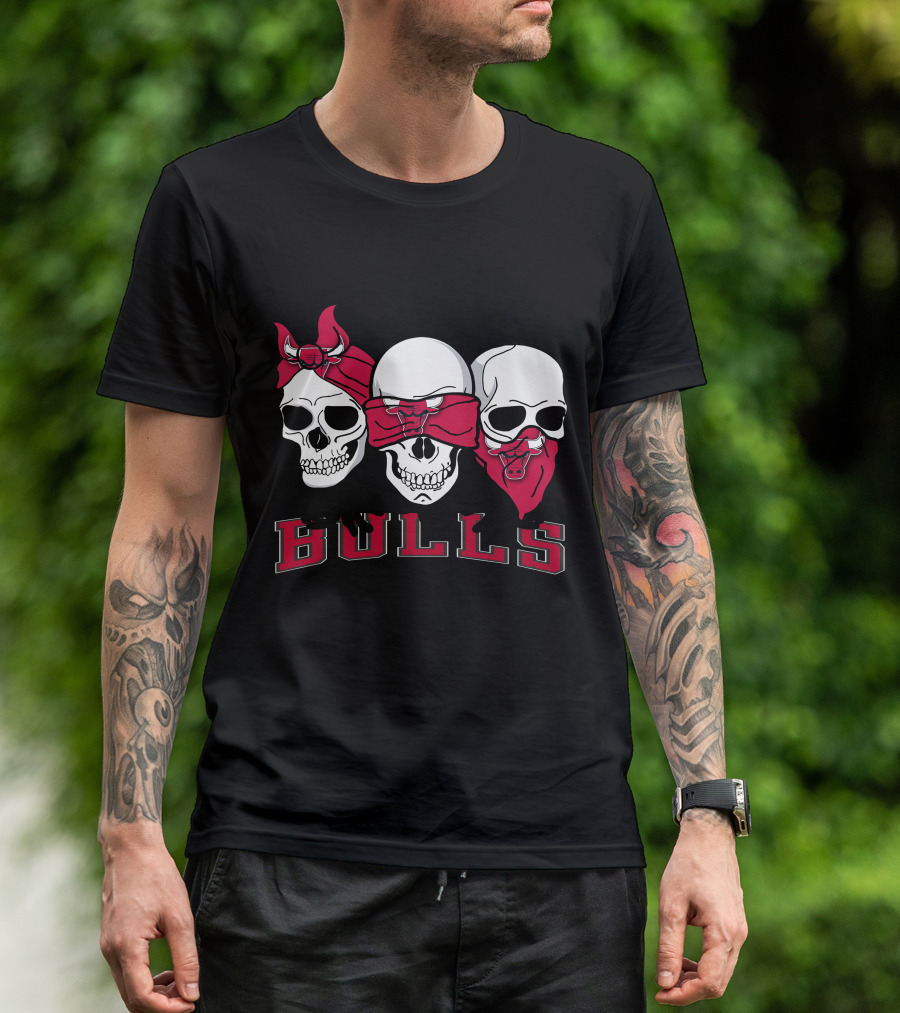 3 Skull Bulls Bandana Trio T-Shirt