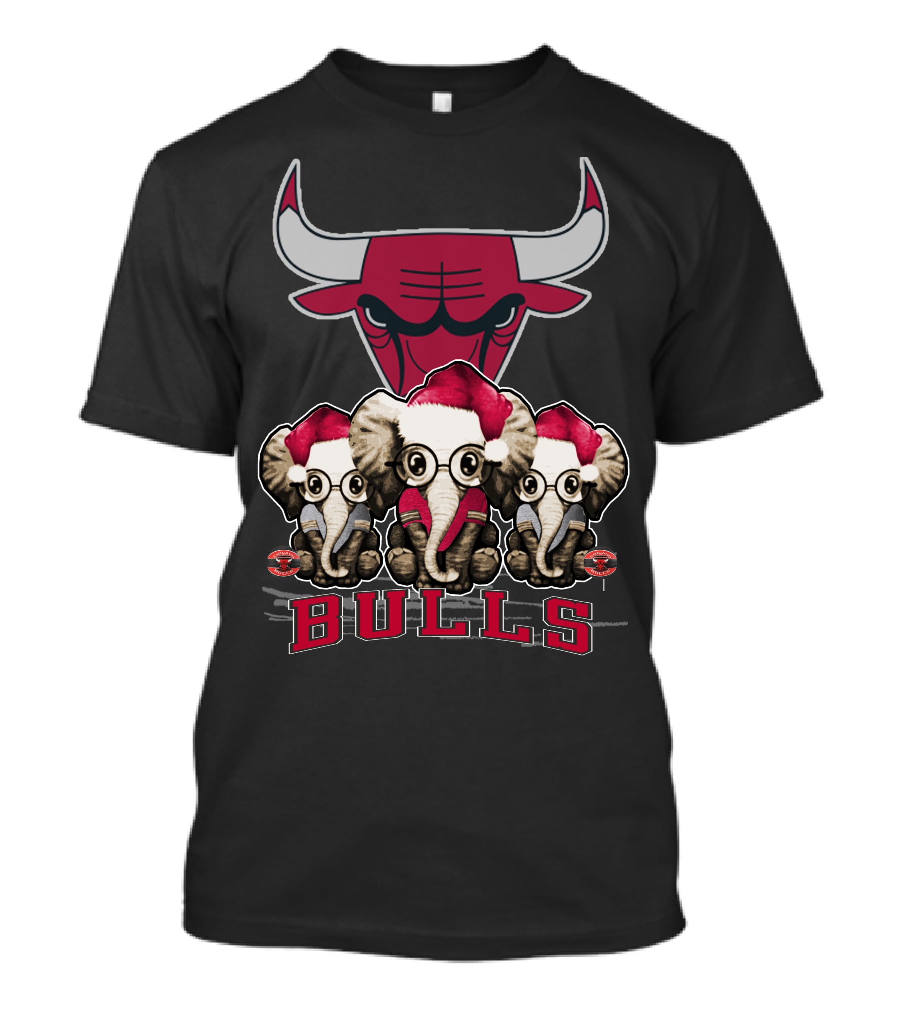 Elephant Christmas Chicago Bulls Holiday Trio T-Shirt
