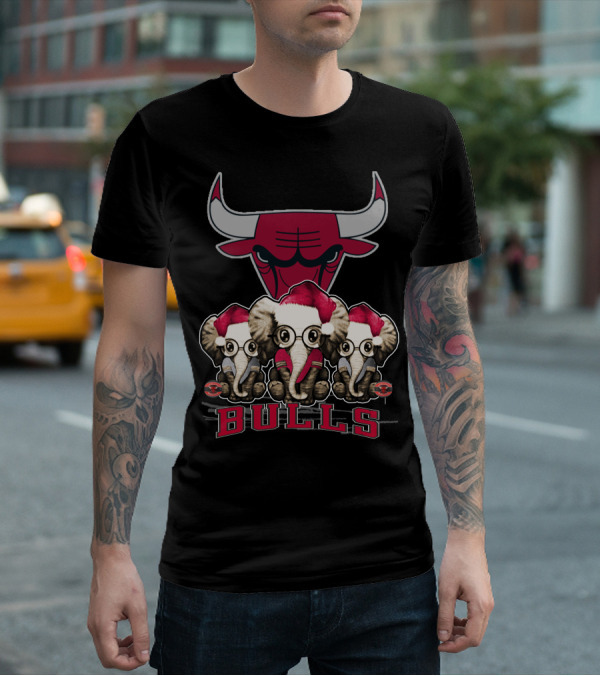 Elephant Christmas Chicago Bulls Holiday Trio T-Shirt