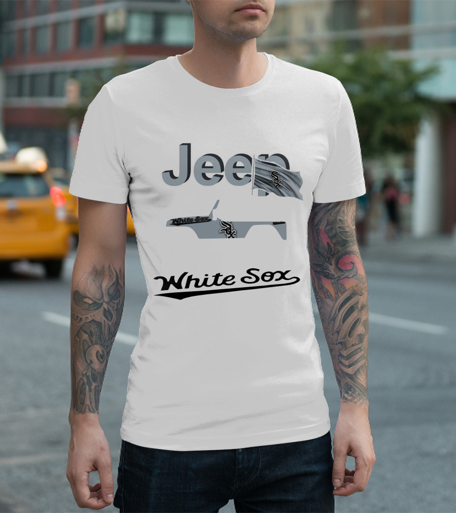 Jeep White Sox Chicago Flag Adventure T-Shirt