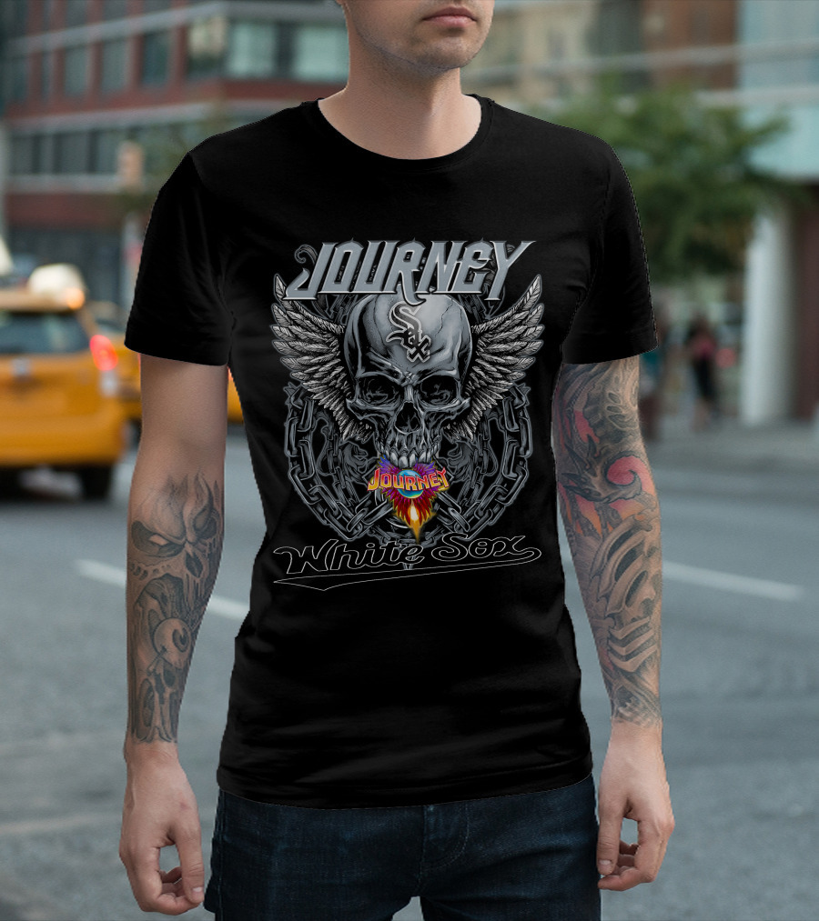 Journey Chicago White Sox Skull Chains Wings T-Shirt