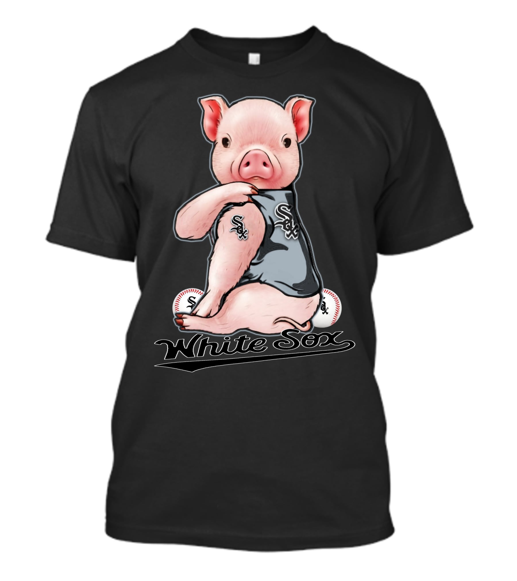 Pig White Sox Baseball Apparel Chicago T-Shirt