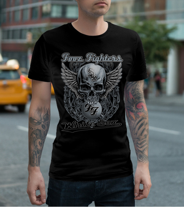 Foo Fighters Chicago White Sox Skull Wings T-Shirt