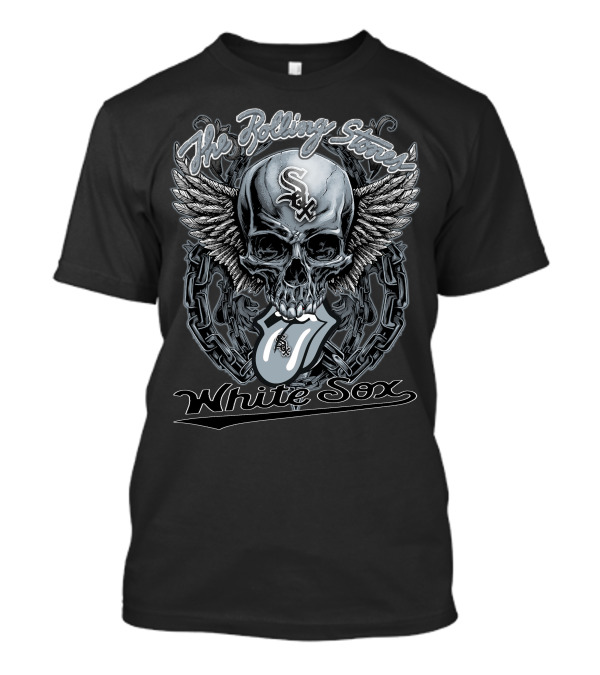 The Rolling Stones White Sox Skull With Wings And Tongue T-Shirt
