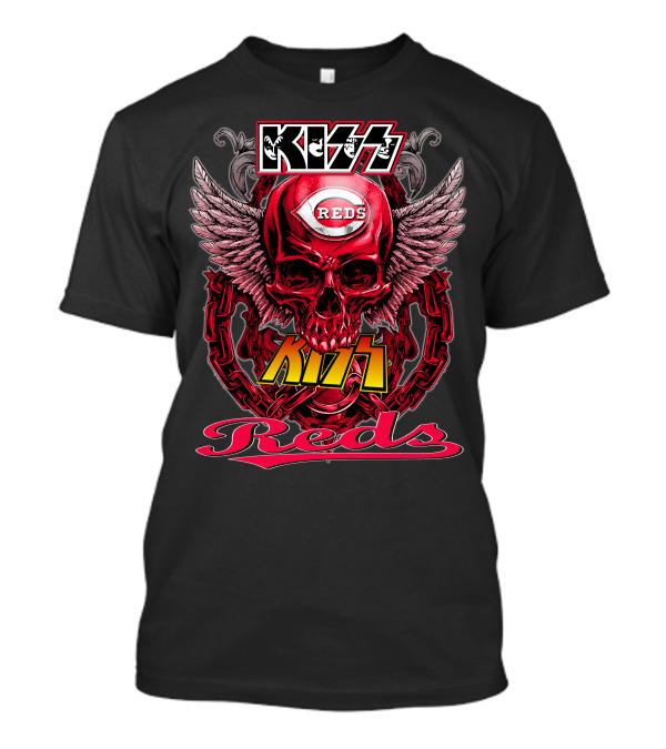 KISS Reds Cincinnati Skull Wings Chains T-Shirt