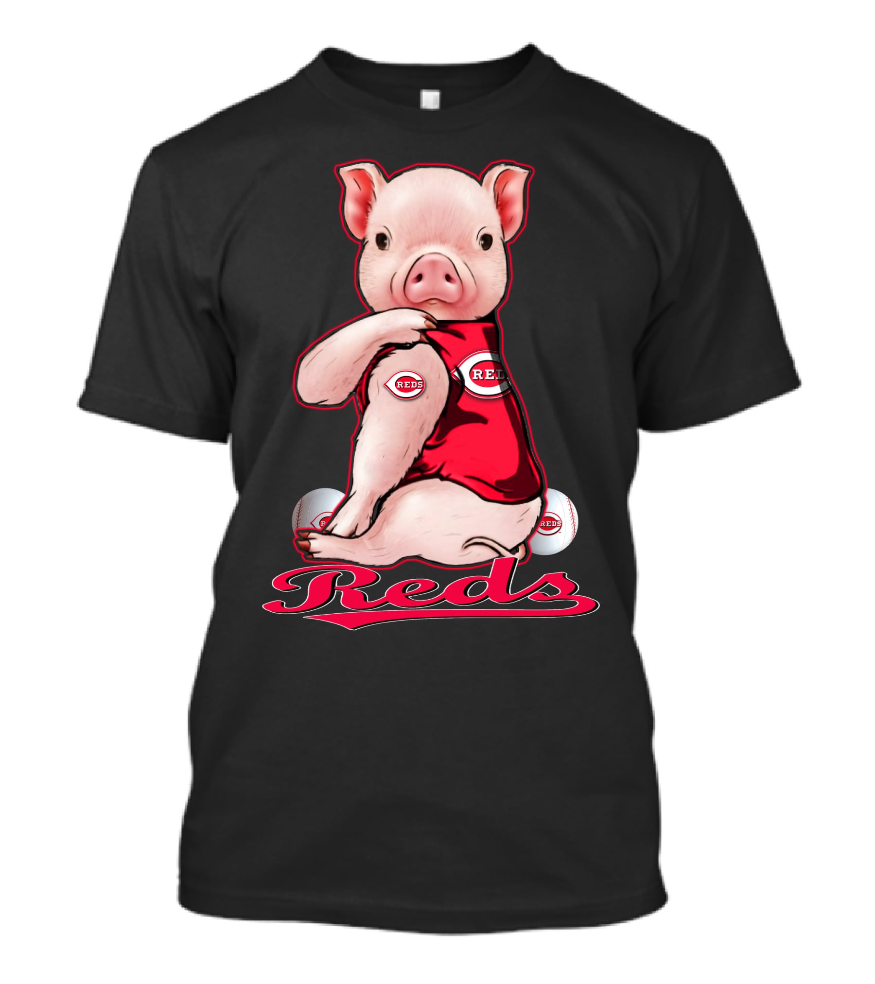 Cincinnati Reds Pig Baseball T-Shirt