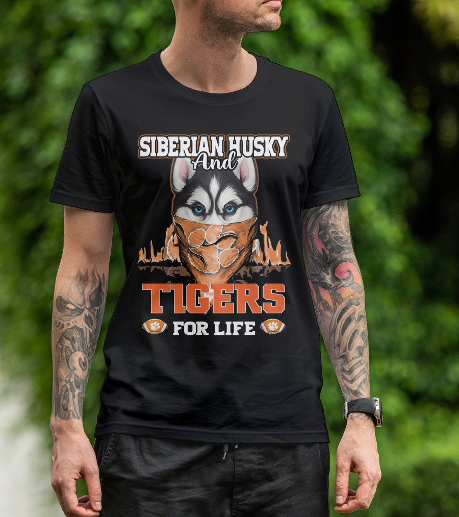 Siberian Husky And Tigers For Life T-Shirt