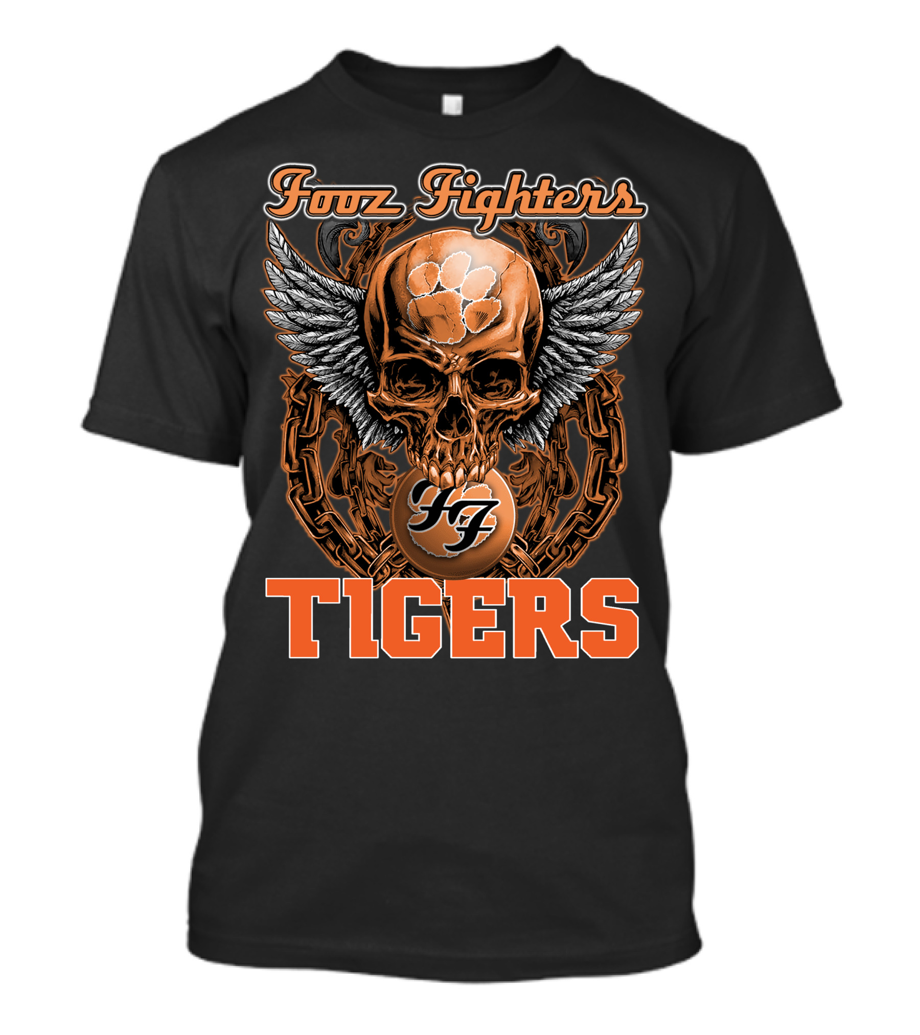 Fooz Fighters Skull Tigers Clemson T-Shirt