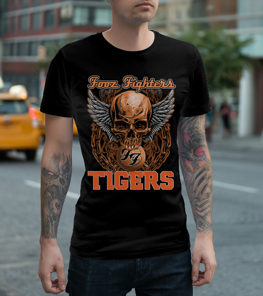 Fooz Fighters Skull Tigers Clemson T-Shirt
