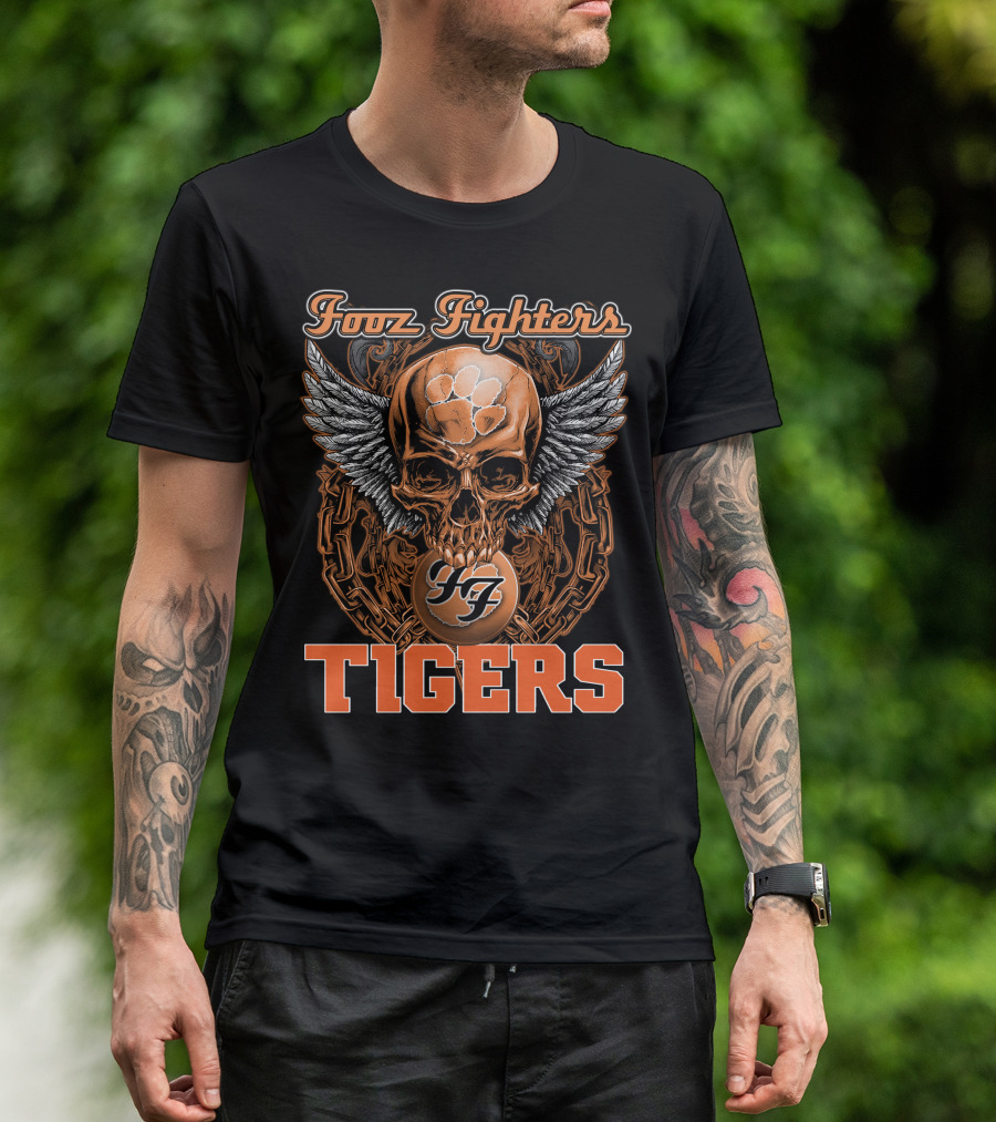 Fooz Fighters Skull Tigers Clemson T-Shirt