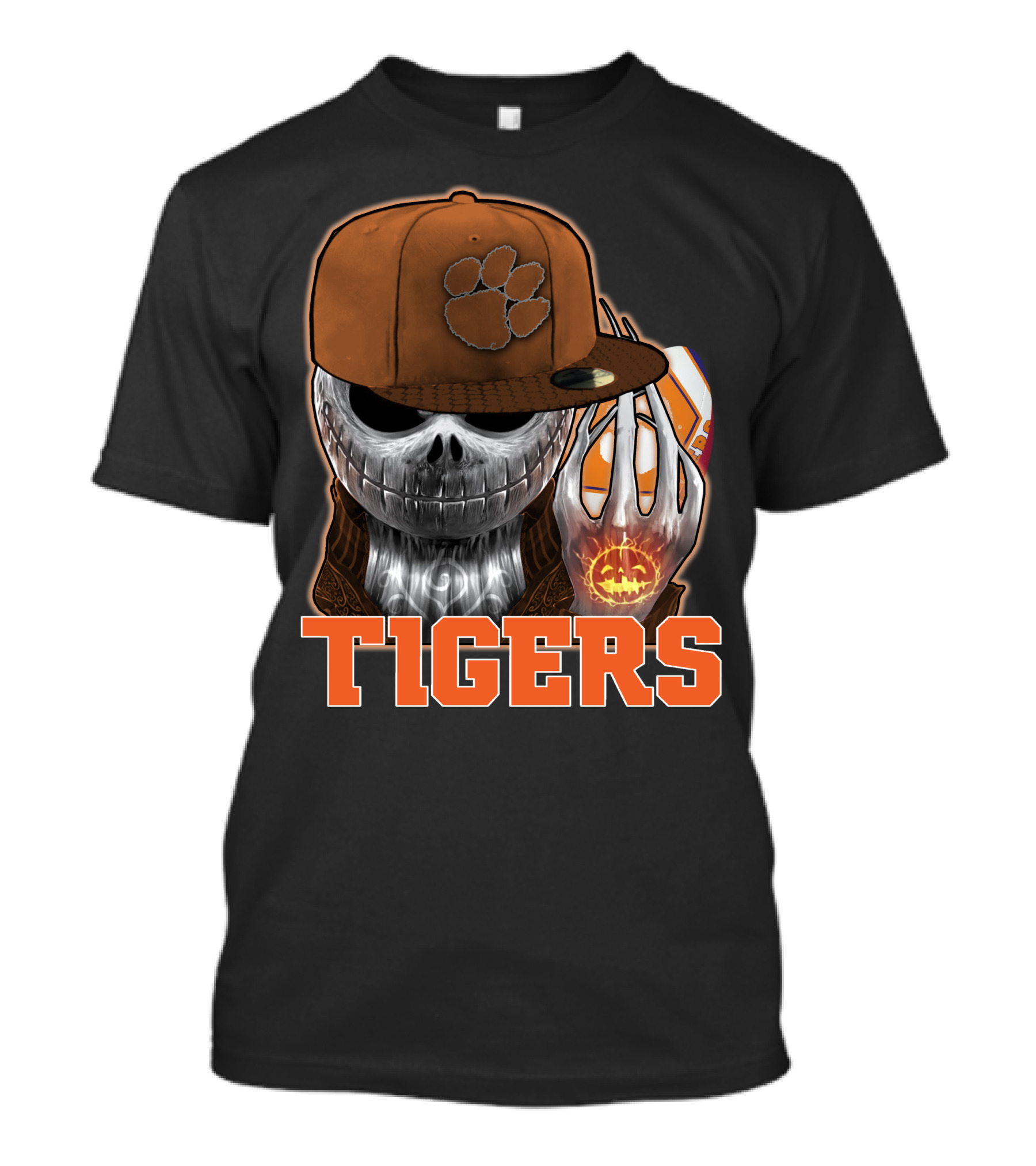 Jackskull Clemson Tigers Halloween Fan Gear T-Shirt