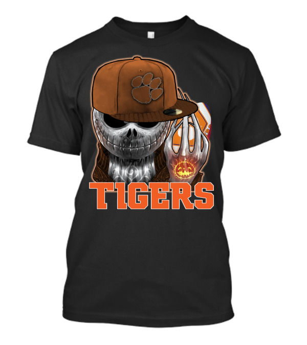 Jackskull Clemson Tigers Halloween Fan Gear T-Shirt