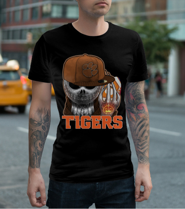 Jackskull Clemson Tigers Halloween Fan Gear T-Shirt