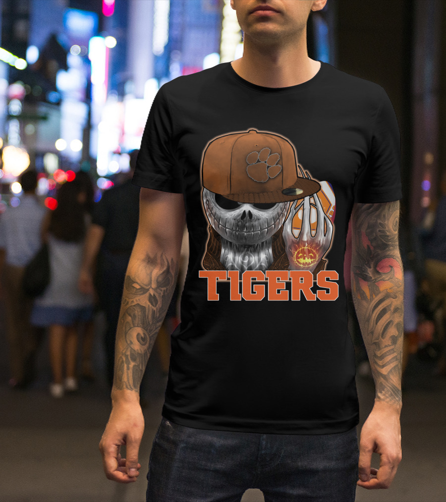 Jackskull Clemson Tigers Halloween Fan Gear T-Shirt