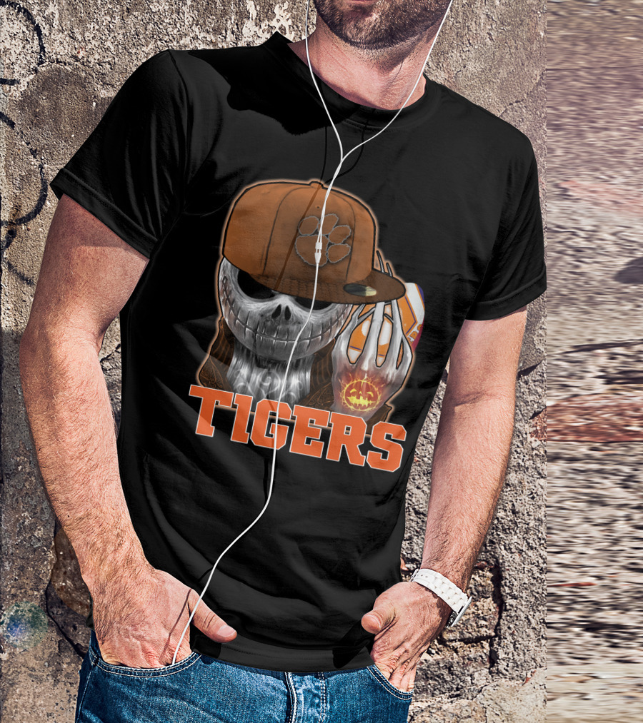 Jackskull Clemson Tigers Halloween Fan Gear T-Shirt