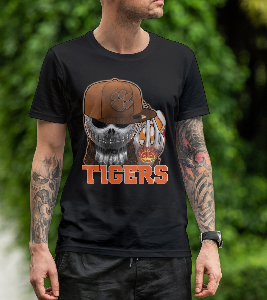 Jackskull Clemson Tigers Halloween Fan Gear T-Shirt