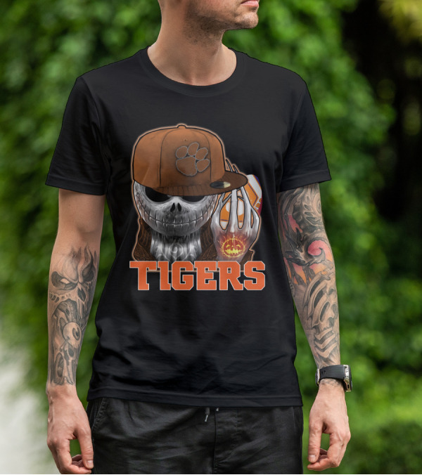 Jackskull Clemson Tigers Halloween Fan Gear T-Shirt