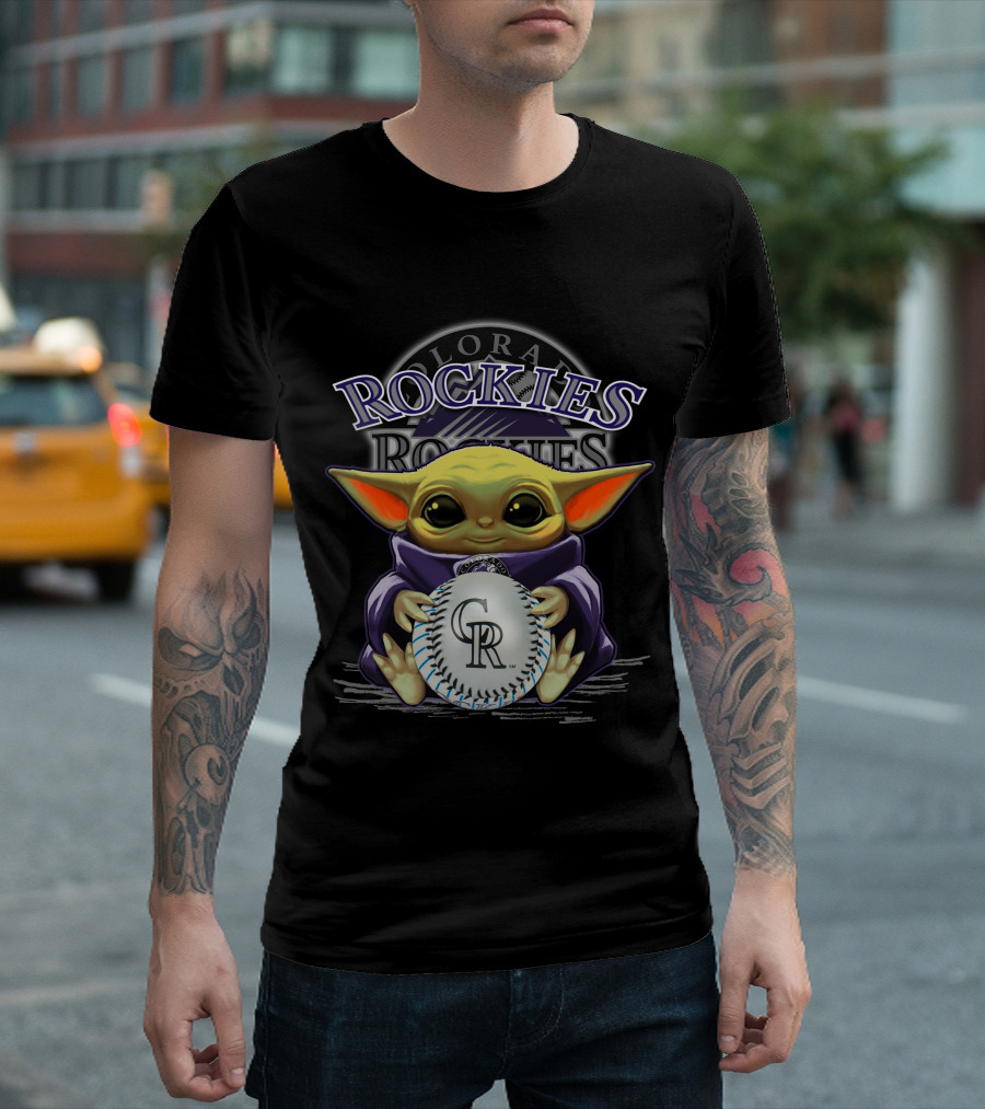 Colorado Rockies Yoda With Baseball T-Shirt