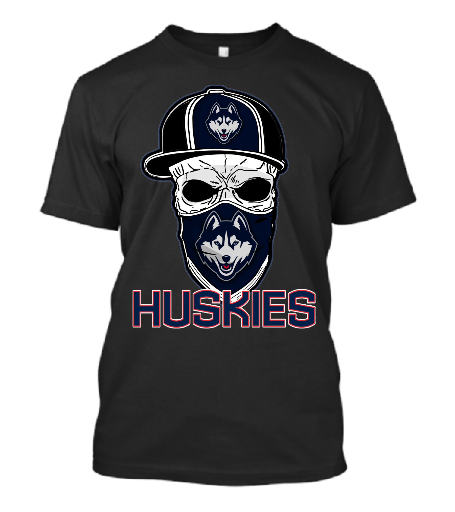 Huskies Skull Hat Connecticut Huskies T-Shirt