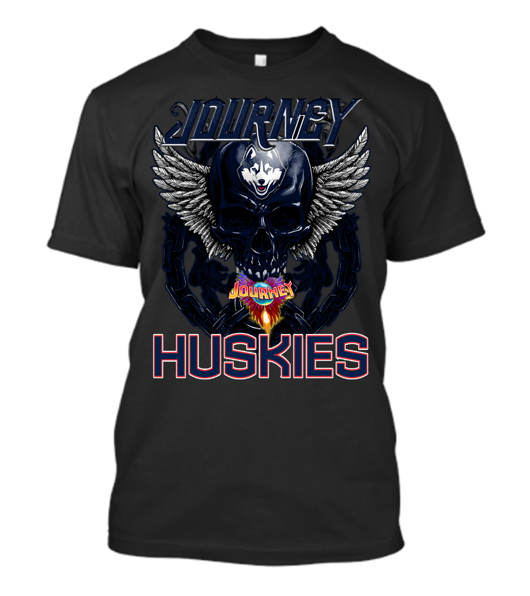 Journey Huskies Skull Wings T-Shirt