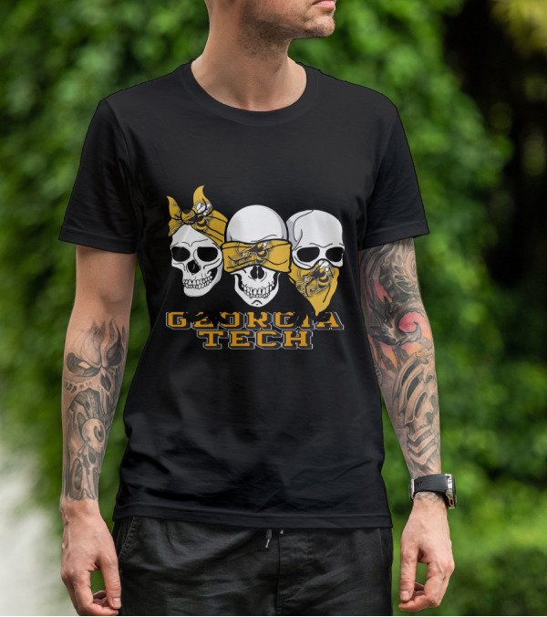 3 Skull Yellow Jackets Georgia Tech T-Shirt