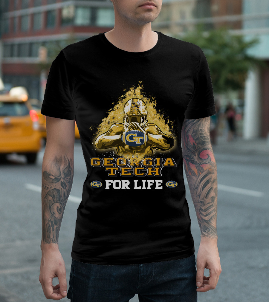 Georgia Tech GT Yellow Jackets Football Helmet for Life T-Shirt