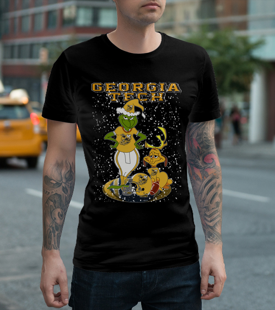 Georgia Tech Grinchxmas Yellow Jackets Christmas Football T-Shirt