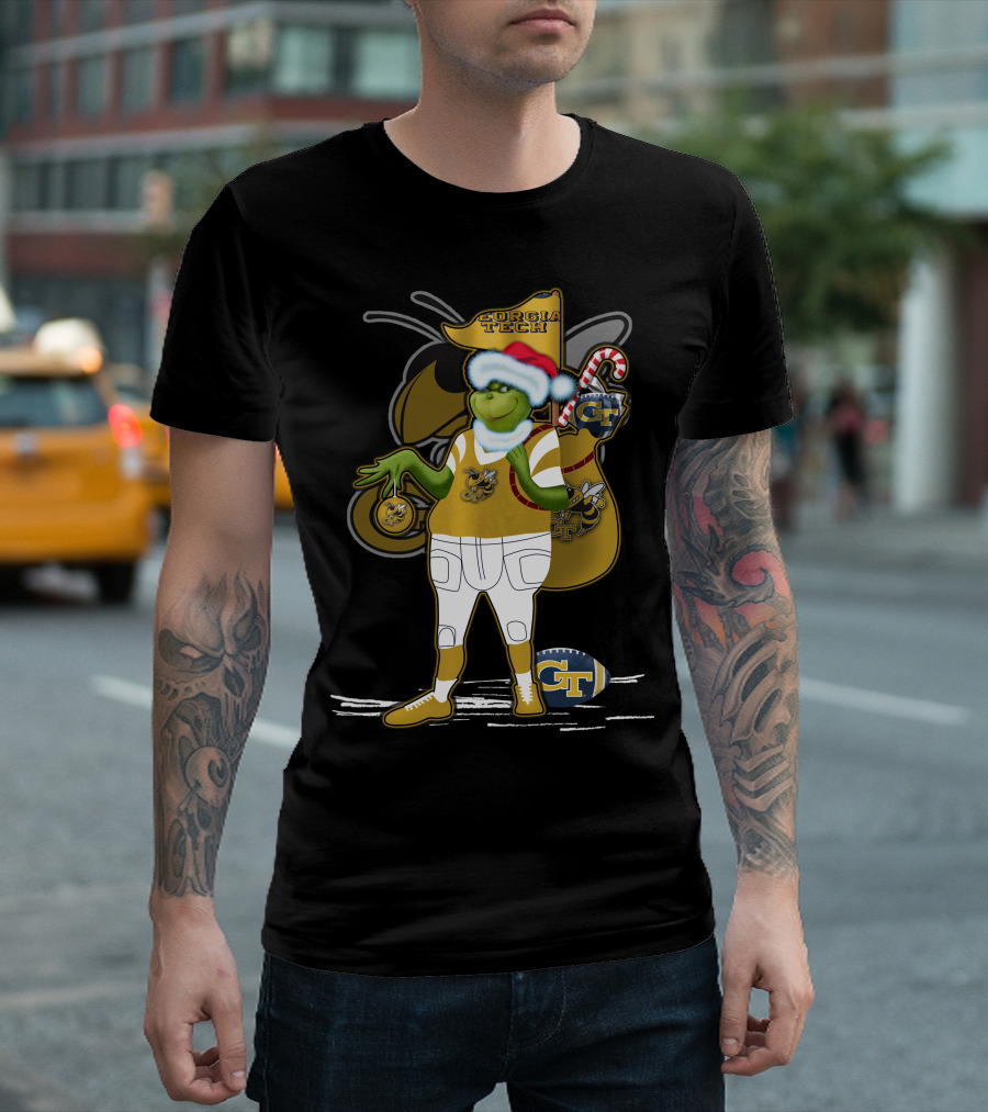 Grinchxmas Georgia Tech Yellow Jackets Holiday Cheer T-Shirt