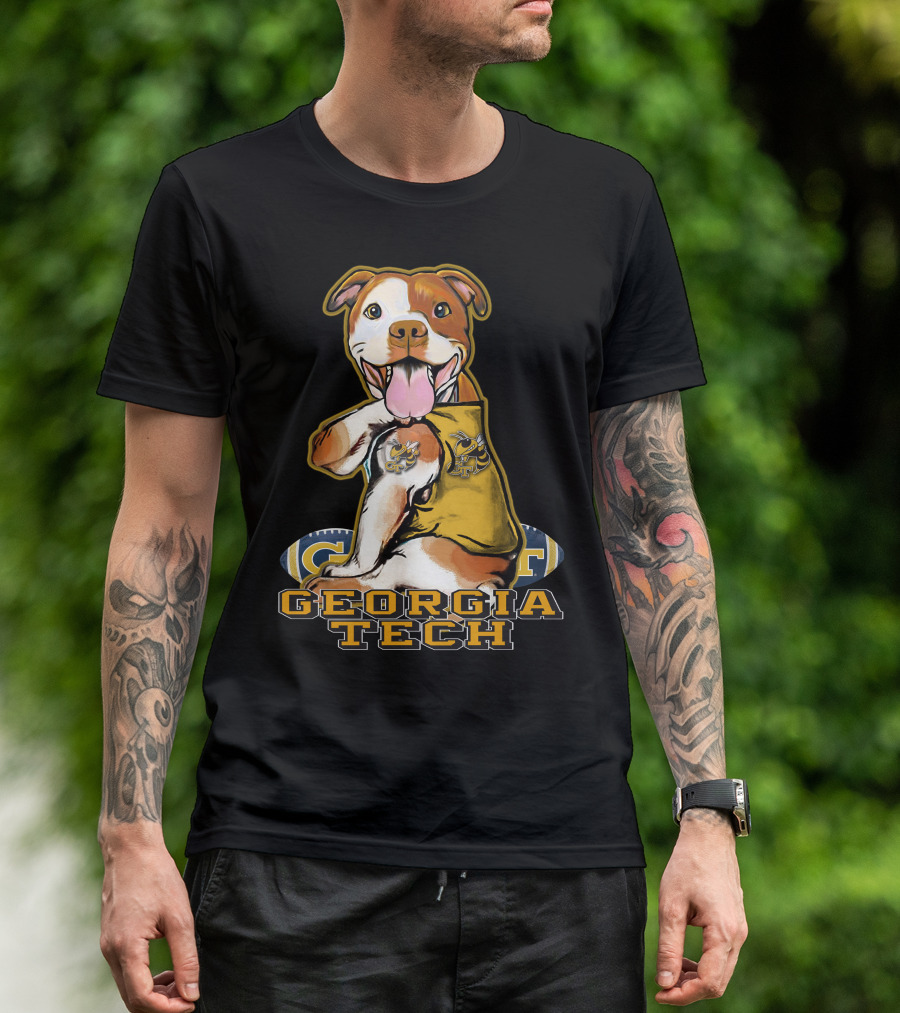 Georgia Tech Yellow Jackets Pitbull With Jacket T-Shirt