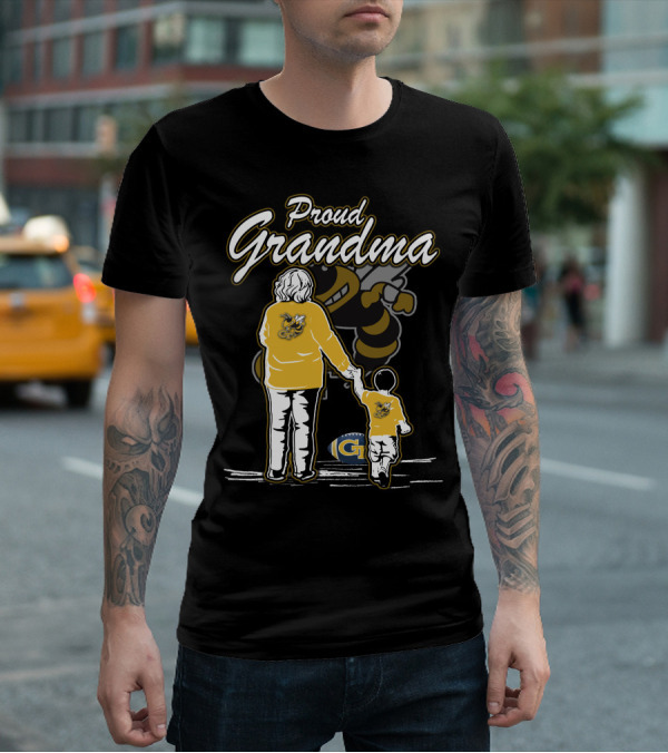 Proud Grandma Georgia Tech Yellow Jackets Buzz Football T-Shirt