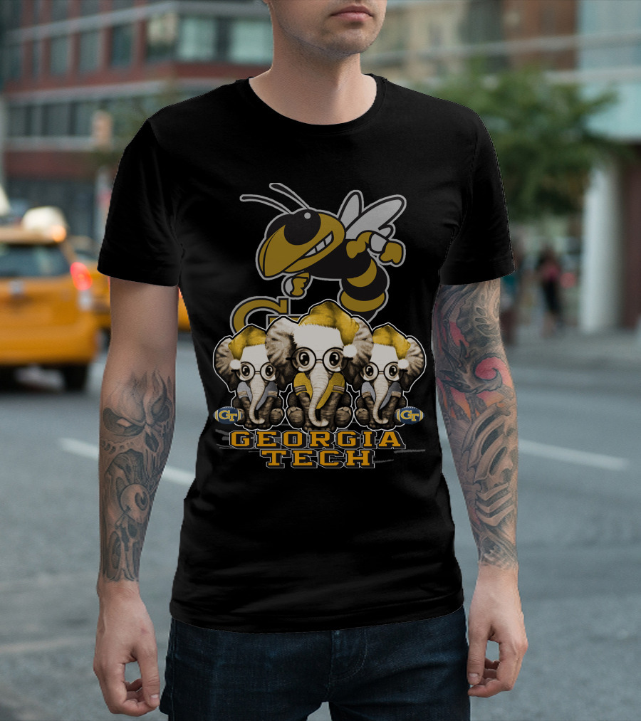 Elephan Christmas Georgia Tech Yellow Jackets T-Shirt