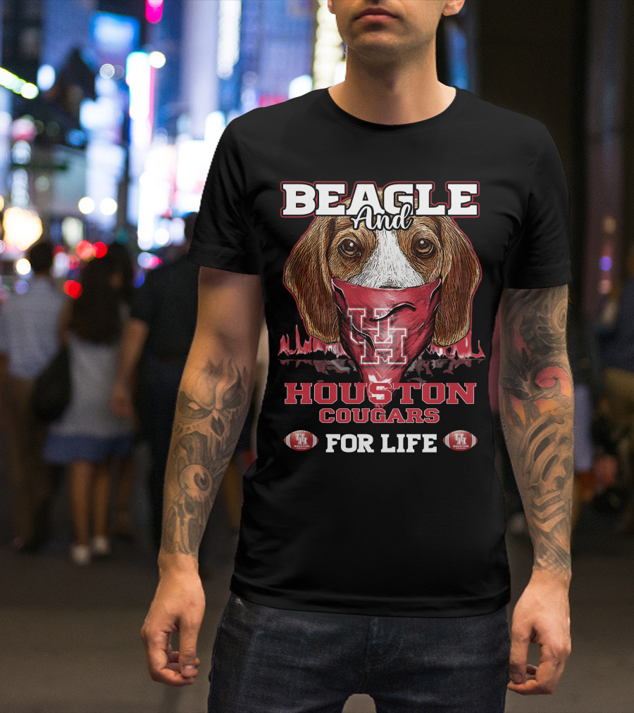 Beagle And Houston Cougars For Life T-Shirt