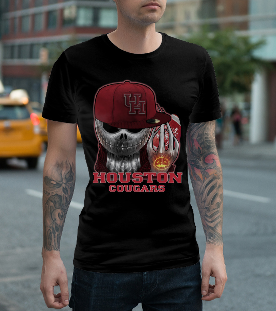 Houston Cougars Jackskull Halloween Spirit T-Shirt