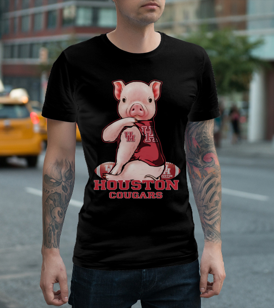 Pig in UH Jersey Houston Cougars Football T-Shirt