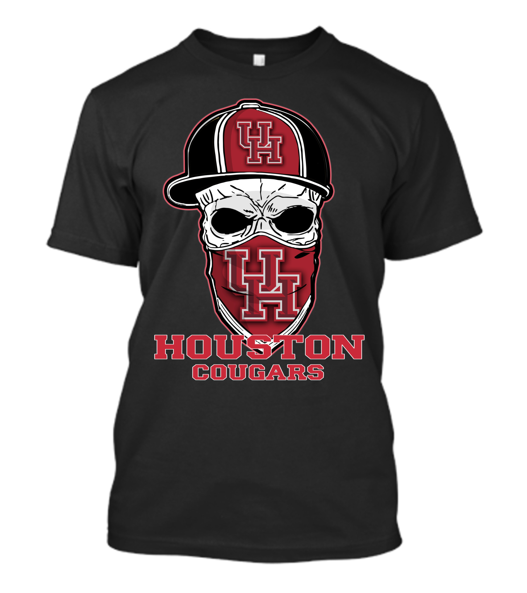 Houston Cougars UH Skull Hat T-Shirt