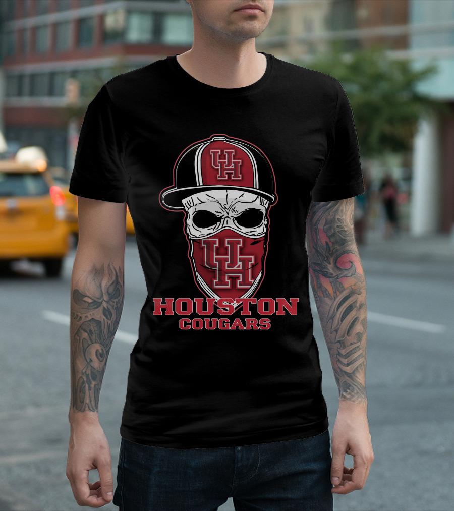 Houston Cougars UH Skull Hat T-Shirt