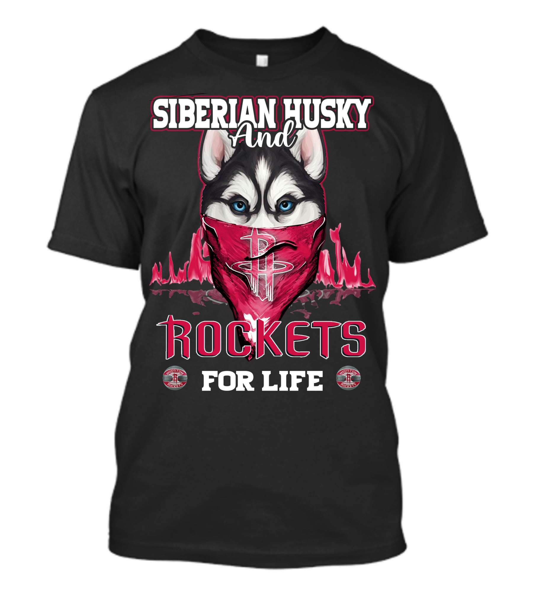 Siberian Husky And Rockets For Life T-Shirt