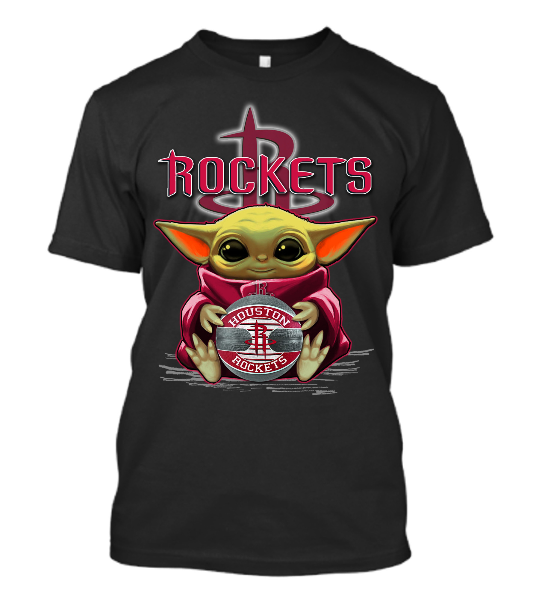 Houston Rockets Baby Yoda Basketball T-Shirt