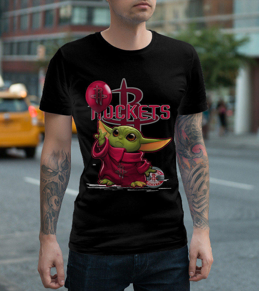 Yoda Houston Rockets Balloon T-Shirt