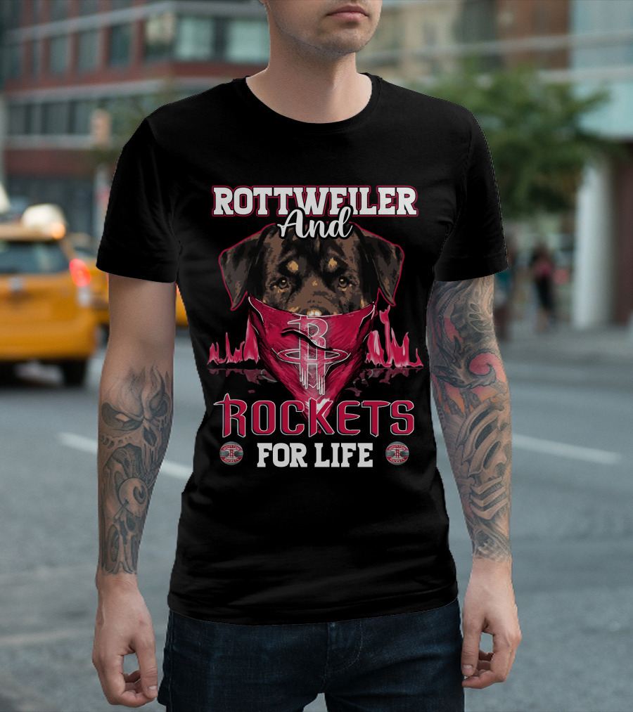Rottweiler And Rockets For Life Houston T-Shirt