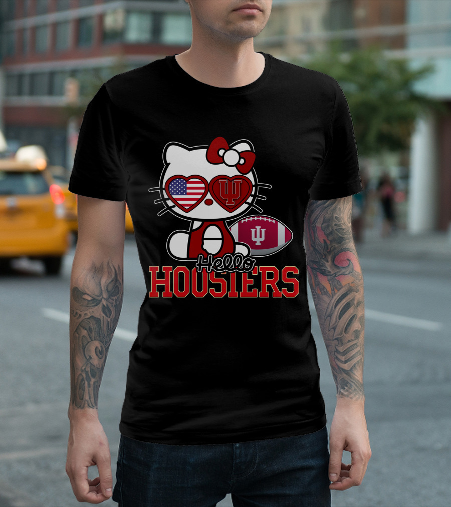Hellokitty Indiana Hoosiers American Flag IU Football T-Shirt