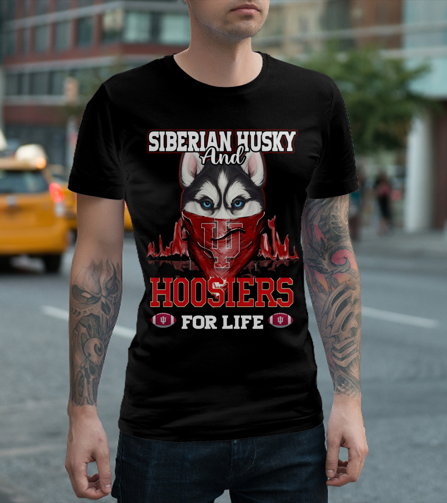 Siberian Husky and Indiana Hoosiers for Life T-Shirt