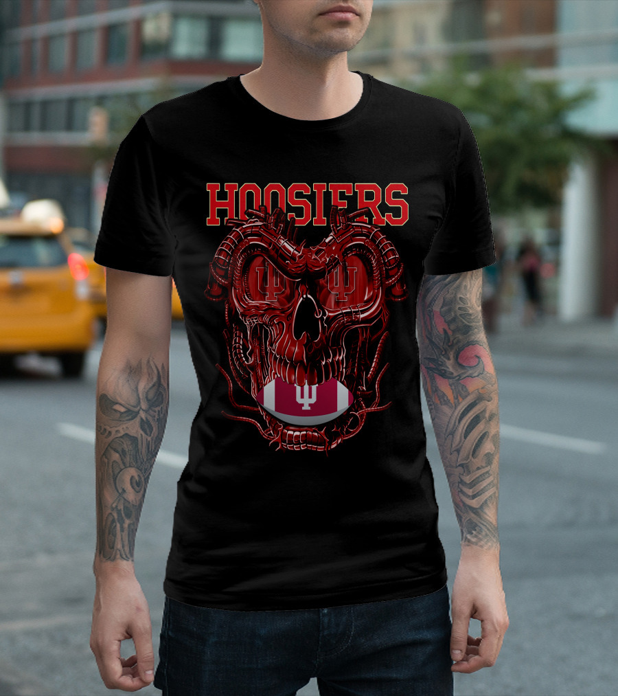 Hoosiers Dragonskull Indiana Football T-Shirt