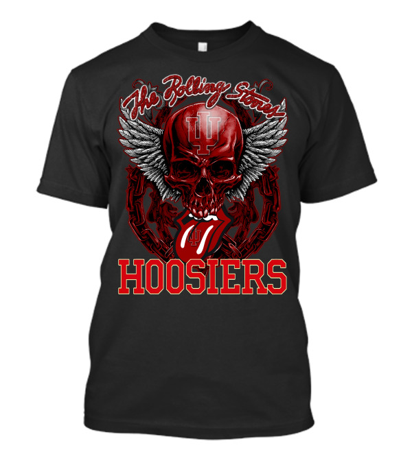 The Rolling Stones Indiana Hoosiers Skull Logo With Wings And Tongue T-Shirt