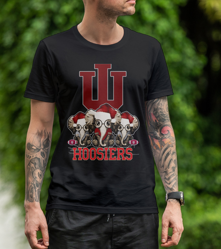 Indiana Hoosiers Santa Elephants Christmas T-Shirt