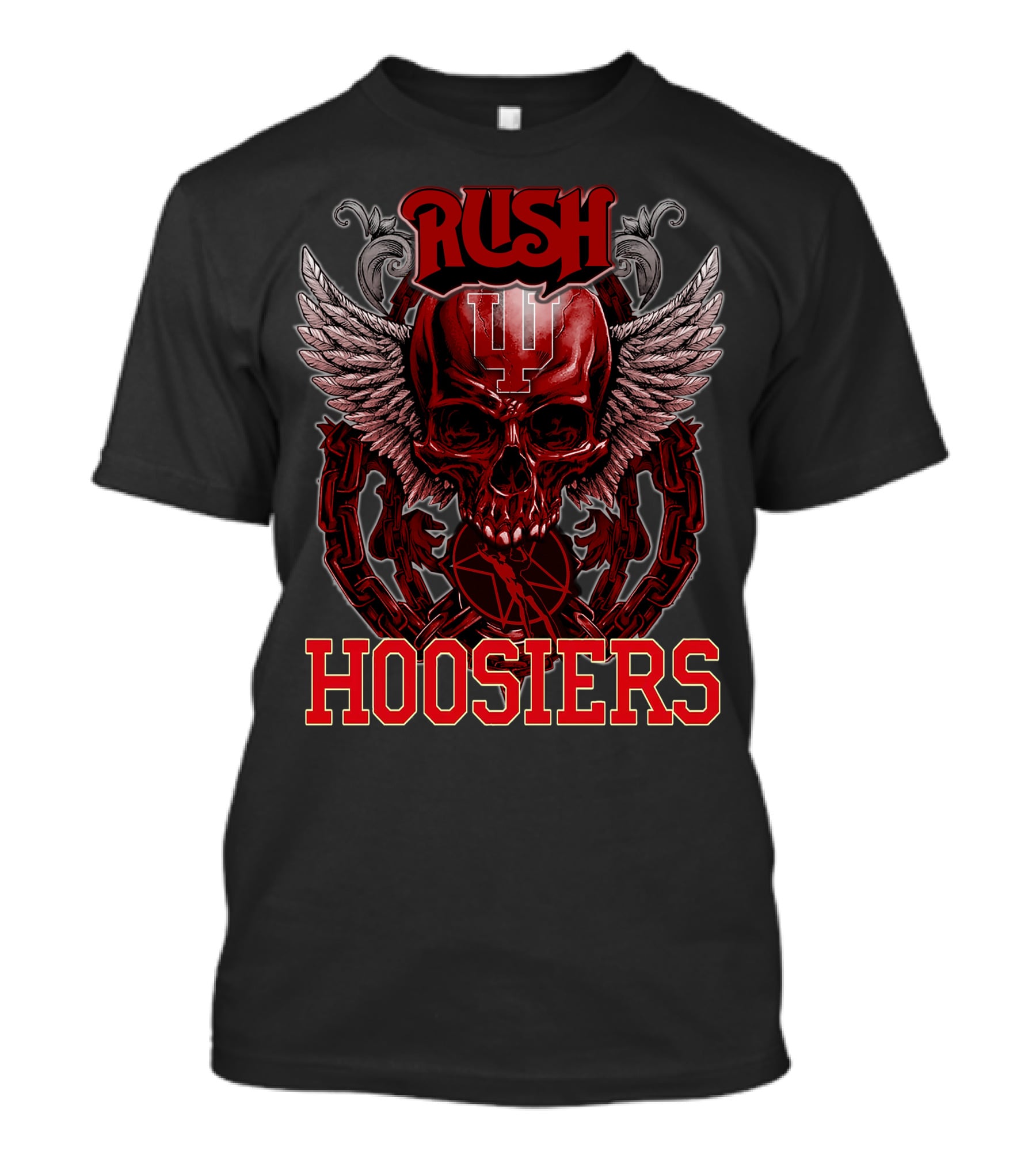 Rush Indiana Hoosiers Skull Wings T-Shirt