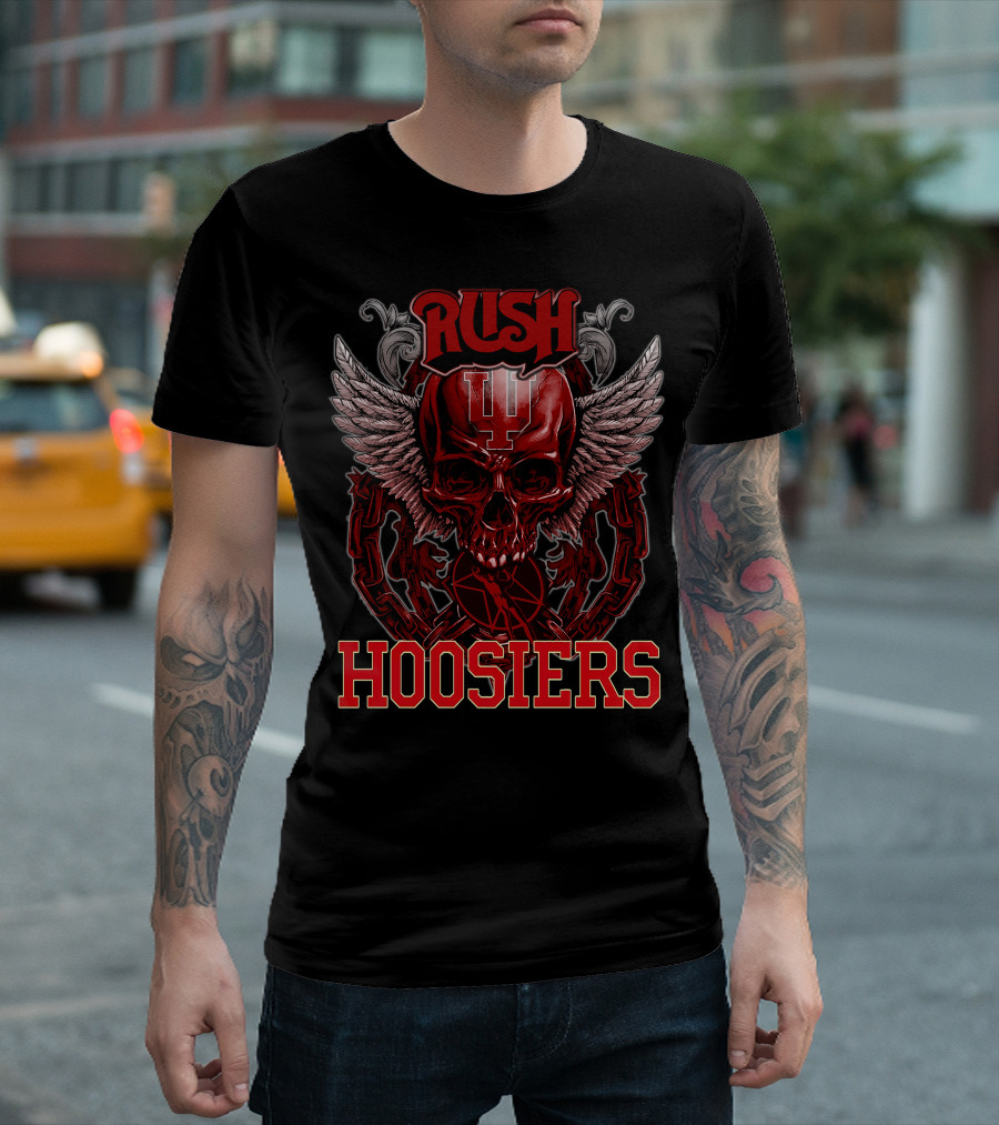 Rush Indiana Hoosiers Skull Wings T-Shirt