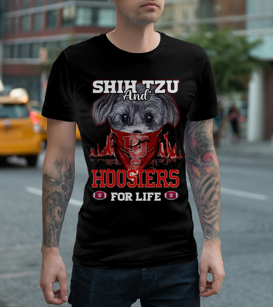 Shih Tzu and Hoosiers For Life Indiana Hoosiers T-Shirt